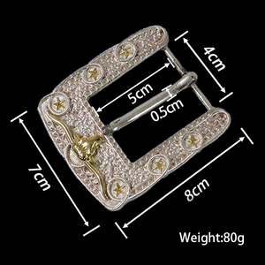 Venta directa de fábrica Moda Personalizada Diseño de lujo Logotipo artístico Metal Plata Aleación de zinc Hebillas de cinturón de alta precisión - Product Image 4