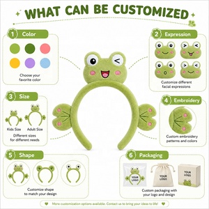 Service d'illustration pour serre-tête en peluche conceptuel Wink Frog, conception de mascotte sur mesure, <span class=keywords><strong>oreilles</strong></span> de nénuphar, bandeau de personnage - Product Image 4