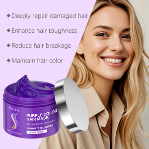 Crema Capilar Morada 200ml, Mascarilla Capilar Anti-Amarillamiento para Cabello Rubio/Plateado, Hidratante, Reparadora, para Cabello Decolorado y Dañado, Fijadora del Color - Product Image 4