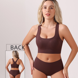 Offre Spéciale : Ensemble Soutien-Gorge <span class=keywords><strong>de</strong></span> Sport Sans Armature et Sans Coutures Dos Nageur pour <span class=keywords><strong>Femme</strong></span>, Ensemble Soutien-Gorge <span class=keywords><strong>de</strong></span> Yoga Sans Armature et Culotte, Ensemble <span class=keywords><strong>Sous</strong></span>-Vêtements <span class=keywords><strong>de</strong></span> Course - Product Image 3
