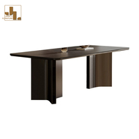 Ensemble de table et de chaises de salle à manger moderne et simple pour la maison, restaurant, hôtel, base en métal, plateau en ardoise, table de salle à manger 6 places, meubles