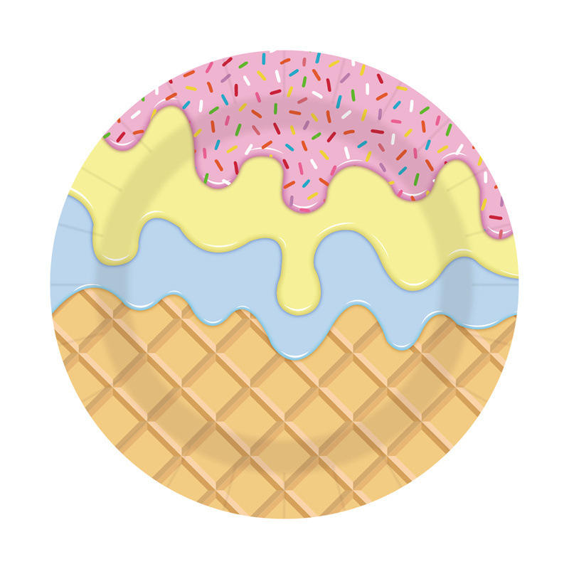 ice cream yellow 10-piece  9inch paper plate