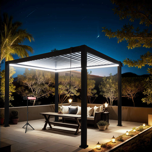 Pérgola impermeable <span class=keywords><strong>de</strong></span> aluminio <span class=keywords><strong>con</strong></span> marco recubierto <span class=keywords><strong>de</strong></span> polvo Cubierta <span class=keywords><strong>de</strong></span> patio <span class=keywords><strong>Toldo</strong></span> <span class=keywords><strong>de</strong></span> techo-Gazebo y pabellón <span class=keywords><strong>de</strong></span> <span class=keywords><strong>madera</strong></span> natural tratada a presión - Product Image 6
