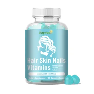 Hair Vitamin Gummies Best Selling Pink Hair Growth And Skin Nails Gummies for Hair Supplement