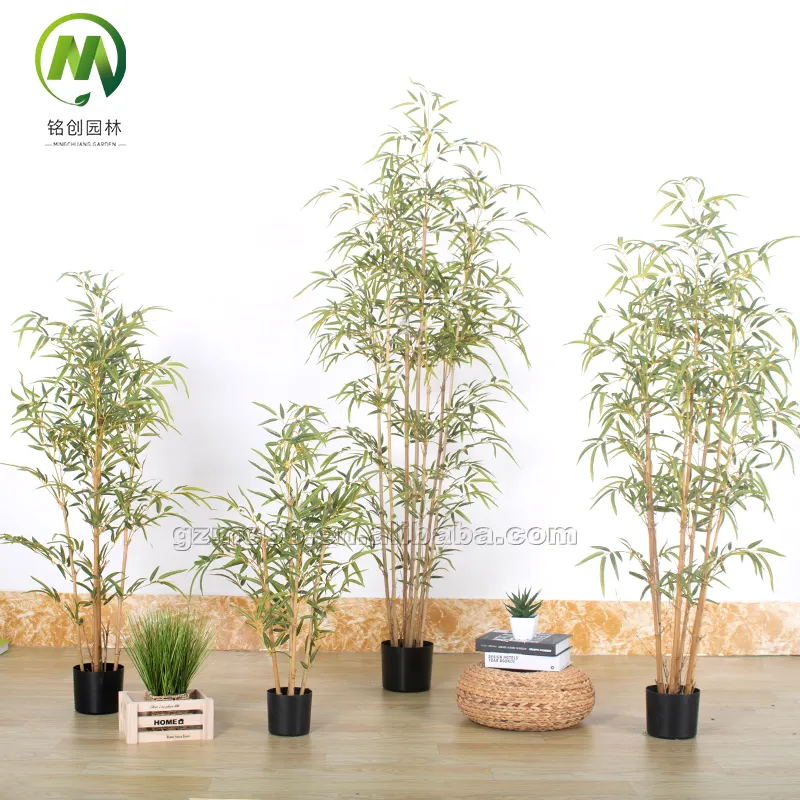 人工竹の木盆栽シルクフェンス高品質屋内屋外竹葉植物鉢植えの木偽の人工竹の木
