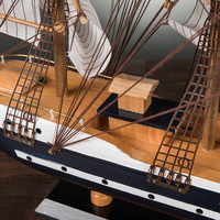 Bateau en bois artisanal de 80 cm, décoration de bureau nautique méditerranéenne, modèle de voilier en bois, souvenirs