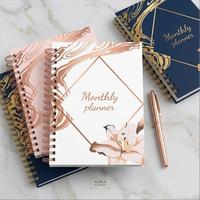 Agenda hebdomadaire personnalisé, carnet à spirales, reliure cousue, couverture rigide, bloc-notes en papier, cadeau d'affaires, logo, 120 feuilles