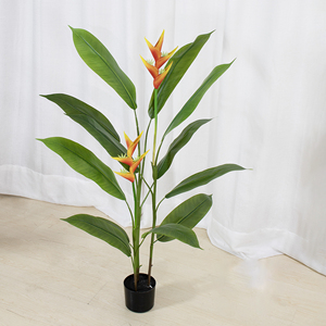 Foglia artificiale fornitore di piante personalizzate vaso verde piantato piccolo arredamento per la casa Bonsai albero uccello <span class=keywords><strong>del</strong></span> <span class=keywords><strong>paradiso</strong></span> - Product Image 2