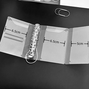 Carpeta de hojas sueltas Mini M5/A7/A6 de tres pliegues con cierre de cuerda elástica, bolsa para portátil de bolsillo, sobre para tarjetas y fotos - Product Image 3