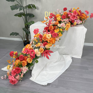 Corredores <span class=keywords><strong>de</strong></span> flores Boho personalizados <span class=keywords><strong>de</strong></span> fábrica, seda artificial <span class=keywords><strong>de</strong></span> alta calidad, 244cm, corredor <span class=keywords><strong>de</strong></span> flores FUS <span class=keywords><strong>Chia</strong></span> para arreglo floral <span class=keywords><strong>de</strong></span> boda - Product Image 2