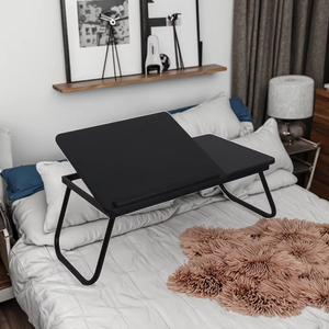 Tavolino Pieghevole Regolabile in Metallo per Letto, <span class=keywords><strong>Scrivania</strong></span> per <span class=keywords><strong>Computer</strong></span> da Casa e Studio con Cassetto - Product Image 5