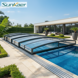 Couverture de <span class=keywords><strong>piscine</strong></span> rétractable personnalisée à <span class=keywords><strong>prix</strong></span> d'usine couverture de <span class=keywords><strong>piscine</strong></span> électrique souterraine sous le pont en polycarbonate à lattes - Product Image 2