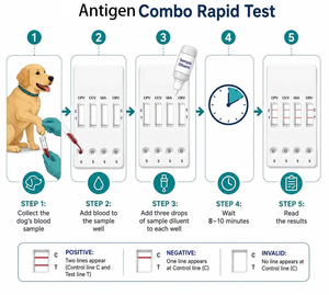 Test Rapido 4 in 1 per Diarrea Canina, Kit Veterinario CPV CCV <span class=keywords><strong>Giardia</strong></span> CRV, Pannello Fecale per Parvovirus, Coronavirus e Rotavirus, Risultato in 10 Minuti - Product Image 3