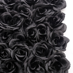 Diseño especial 25cm Cuadrado Rosas negras Panel de plástico Venta caliente Hotel <span class=keywords><strong>Club</strong></span> Decorado Flor negra Decoración gótica Flor - Product Image 3