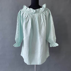 Off-shoulder Ruffled <strong>Linen</strong> <strong>Top</strong> - Product Image 4