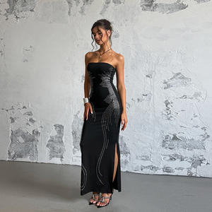 Abito lungo <span class=keywords><strong>da</strong></span> <span class=keywords><strong>donna</strong></span> a sirena con ali d'<span class=keywords><strong>angelo</strong></span>, senza spalline, effetto illusione, con strass, ad asciugatura rapida - Product Image 2