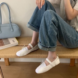 Zapatos de mujer estilo lazo 2026, novedad de verano, estilo casual versátil, versión coreana, bailarinas de satén de punta baja para mujer - Product Image 4