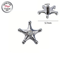Freya Starfish Earrings G23 Titanium Fashion Stud Earrings for Women Labret Daith Diamond Zirconia Star Body Piercing Jewelry