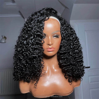 Nouvelle perruque 3-en-1 demi-perruque Afro Kinky Curly perruque de cheveux humains bruts birmans sans couture Flip Over Drawstring No Leave Out Wear Go Glueless perruque