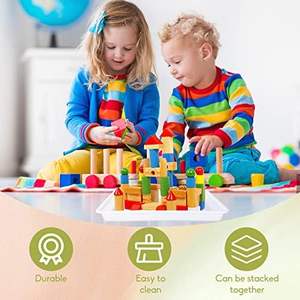 Plateaux d'art en <span class=keywords><strong>plastique</strong></span>, plateau d'artisanat d'activité, plateau organisateur, plateau de service pour la maison, l'école, les enfants, les projets de bricolage, la peinture, les perles (blanc) - Product Image 4