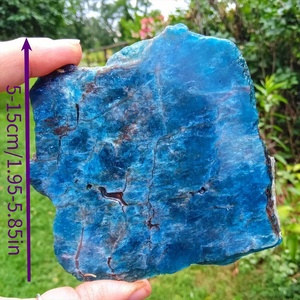 Vente flash, dalle de cristal d'apatite bleue naturelle de haute qualité, guérison spirituelle, tranche bleue, pierre artisanale de qualité supérieure - Product Image 6