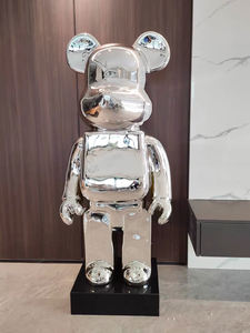 Celebridad de Internet electrochapado oso violento gran adorno moderno creativo barbería centro comercial escultura de dibujos animados - Product Image 4