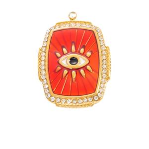 Colgante de Acero Inoxidable con Ojo Turco, Forma de Escudo, Engaste Pavé, Collar de Moda Unisex, Accesorio de Regalo - Product Image 5