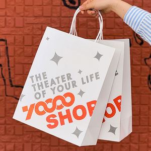 Sacs en papier personnalisés en gros, écologiques, avec poignée, en kraft blanc, pour l'emballage alimentaire, réutilisables, pour le shopping, les cadeaux, avec votre propre logo - Product Image 4