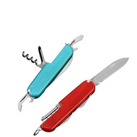 Couteau pliant multifonctionnel portable 7-en-1 en acier inoxydable du fabricant OEM, avec manche en ABS, pour camping en extérieur et auto-défense