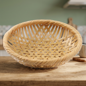 Oval Natural Bamboo Storage Basket Rustic Weave Eco-Friendly Multi-Purpose Organizer - Product Image 2