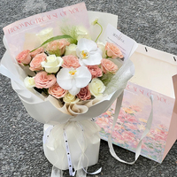 Kertas Kemasan Bunga Seni Floral Buket DIY Kertas Kemasan Buket untuk Hari Ibu Ulang Tahun Pernikahan Kertas Kemasan