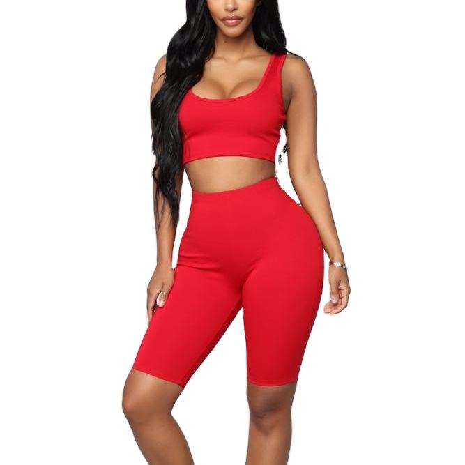 Shorts Sets Red Plus Size Biker Shorts KY Red High Waist Biker