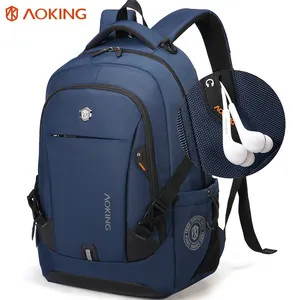 Aoking-mochila impermeable de viaje para hombre y mujer, morral escolar para ordenador portátil, 19 pulgadas