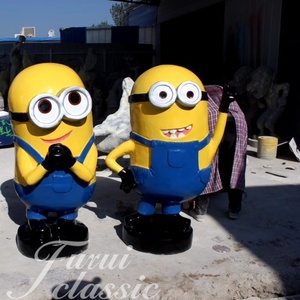 ประติมากรรมมินเนี่ยนไฟเบอร์กลาสแบบกำหนดเอง, รูปปั้นตัวการ์ตูนขนาดใหญ่สำหรับตกแต่งสวนสนุกและห้างสรรพสินค้า - Product Image 5