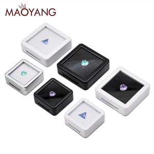Caja de Embalaje Personalizada para Joyería, Caja de Exhibición para Diamantes y Piedras Preciosas, Caja de Almacenamiento para Piedras Preciosas con Tapa Abatible y Cubierta de Vidrio Transparente - Product Image 1