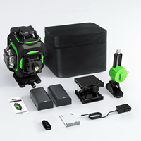 Niveau laser industriel 4D à faisceau vert 16 lignes 360 ° Mesures de précision DIY Puissance de la batterie Niveau laser rotatif pour la construction
