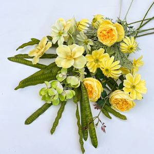 Stelo di Orchidea Artificiale Gialla in Seta per Bouquet da Matrimonio, Design Personalizzato, Fornitura di Fabbrica per Eventi - Product Image 2