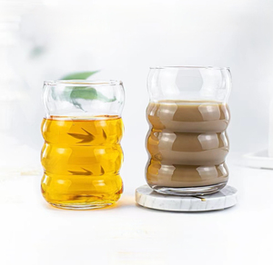 เครื่องทำถ้วยกาแฟแก้วทรงหนอนผีเสื้อ480มล. แก้วแบบเป่าสำหรับเครื่องดื่มน้ำผลไม้น้ำผลไม้แก้วมักแก้วแบบไม่สม่ำเสมอ - Product Image 1