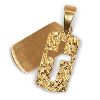 Gemnel hip-hop bijoux plaqué or collier hommes carré étiquettes de chien en acier inoxydable croix pendentif