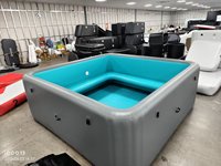 Piscine gonflable carrée à prix d'usine en PVC Drop Stitch avec siège intégré pour divertissement aquatique à domicile et dans la cour