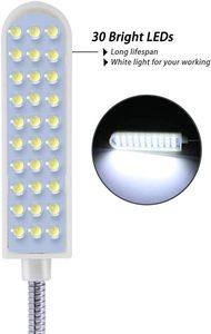 Lampe de travail industrielle à <span class=keywords><strong>LED</strong></span> 10 20 30 pour machine à coudre, établi, tour à métaux, perceuse à colonne, lampe de travail flexible à col de cygne - Product Image 3