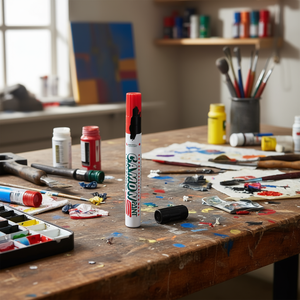 Marcador de pintura Camon con tinta negra permanente para escribir y marcar superficies - Product Image 3