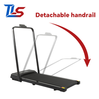 Tapis de course électrique pliable compact avec accoudoirs pour la marche et la course, idéal pour les petits appartements et la maison