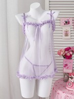 Ensemble de Lingerie Sexy en Maille Transparente 2026, Nuisette Exotique à Bordure Dentelle Douce, Robe de Nuit Transparente 2 Pièces, Boutique de Vêtements Féminins