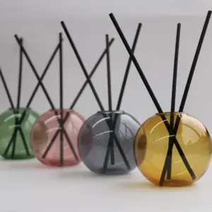Garrafa de vidro esférica personalizada, garrafa de vidro esférica de luxo com perfume 100ml, fragrância, refrescante em casa