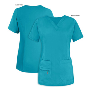Women's Scrub Suit Split Set High Stretch Short Sleeve Work Uniform For Medical Dental Pet Hospital Use - Product Image 3