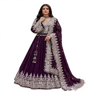 Conjunto de Vestido de Novia Afgano Vintage Color Granate para Mujer, Hecho a Mano con Espejos, Maxi Dupatta, Traje de Novio - Product Image 1
