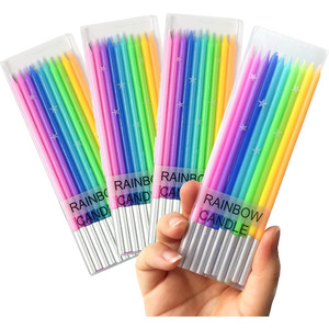 Merri Wish Birthday Party Cake Sparkle Candle Bougies de cire de paraffine arc-en-ciel utilisées pour la fête d'anniversaire Anniversaire de <span class=keywords><strong>mariage</strong></span> - Product Image 1