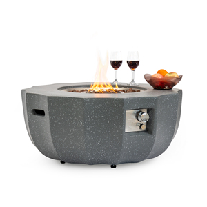 40000BTU Petal-Shaped Propane Gas <b>Fire</b> Bowl Eco-Friendly Concrete Square Indoor/Outdoor <b>Fire</b> <b>Pit</b> <b>Table</b> Patio Garden Parties - Product Image 5