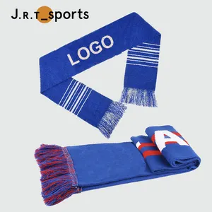 プロモーションカスタムデザインロゴヨーロピアンカップチームサッカークラブスポーツ印刷ファンサポーターサッカーヨーロピアンスカーフ
